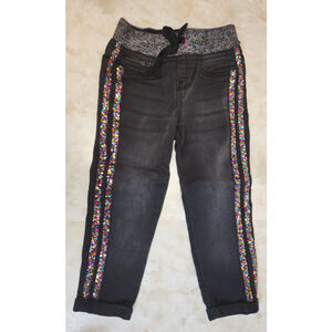 Girls Wonder Nation Jean Capris Black/Silver Size XS 4-5